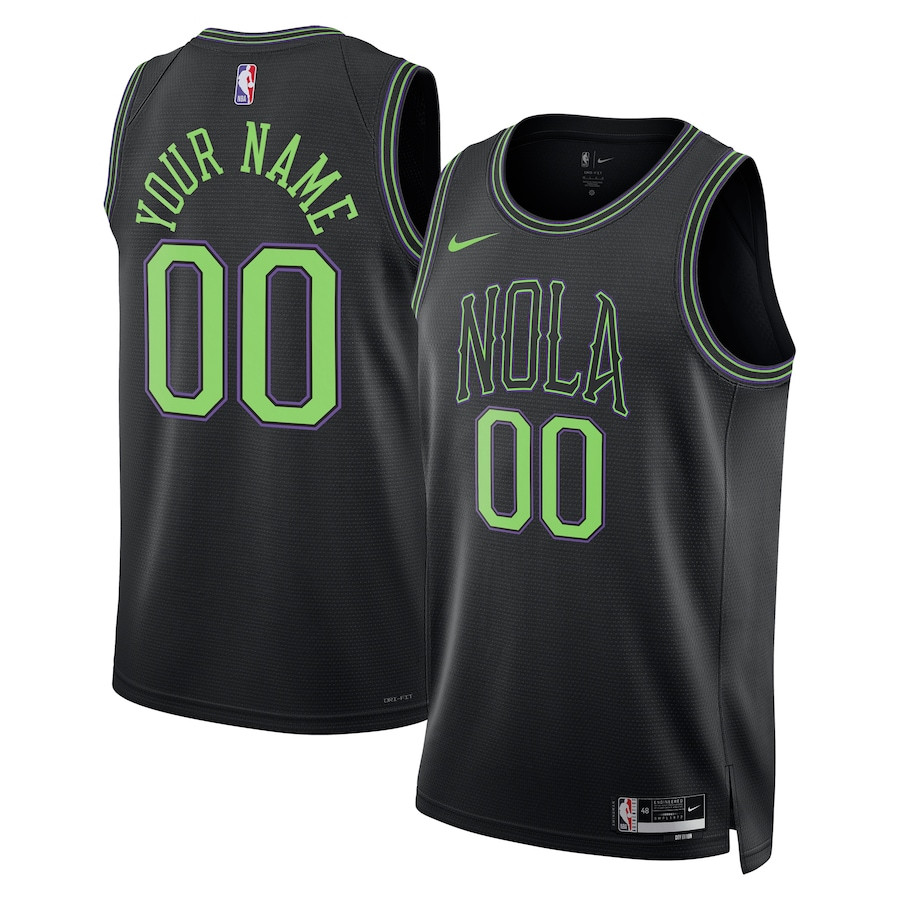 New Orleans Pelicans 2023/24 Customized Swingman Basketball Jersey - City Edition - Black - JS675 