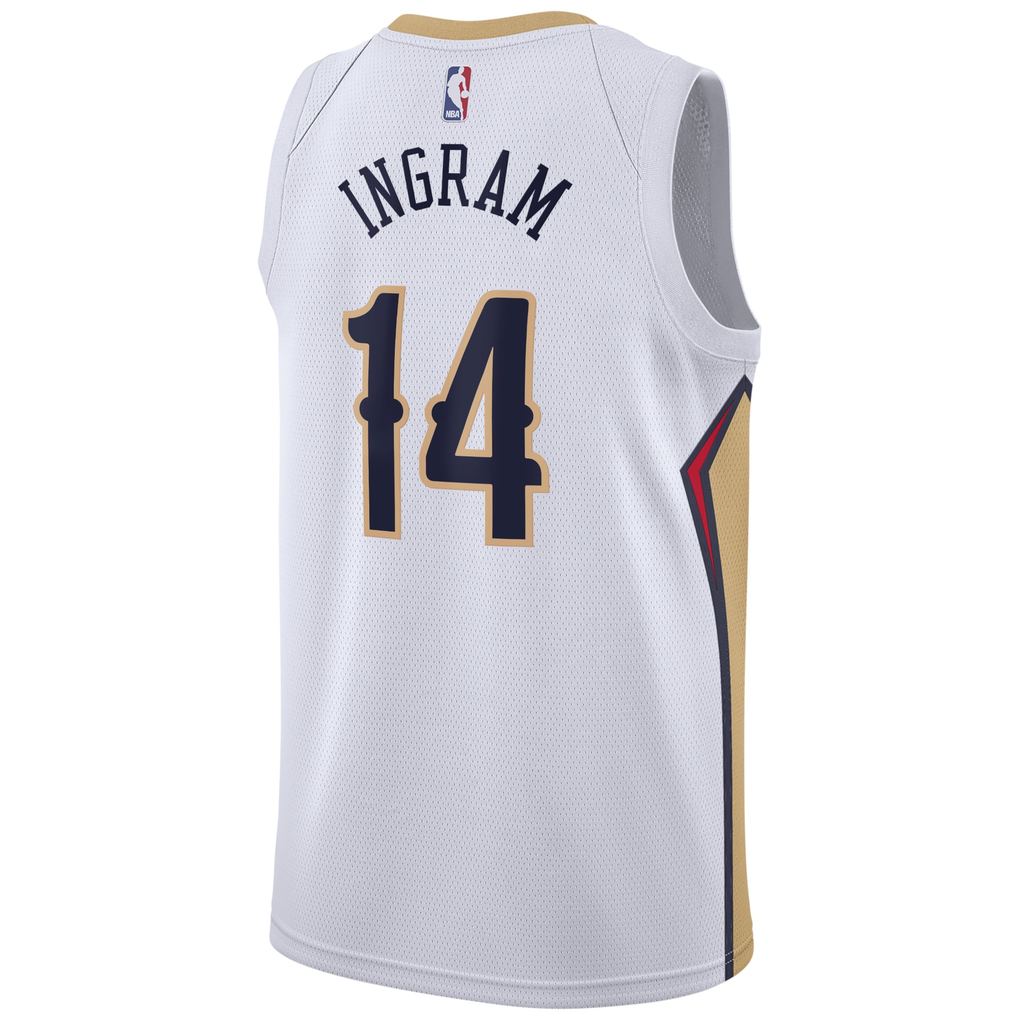 Alternative view of New Orleans Pelicans Association Edition Swingman Basketball Jersey - White - Brandon Ingram - Unisex - JS559 