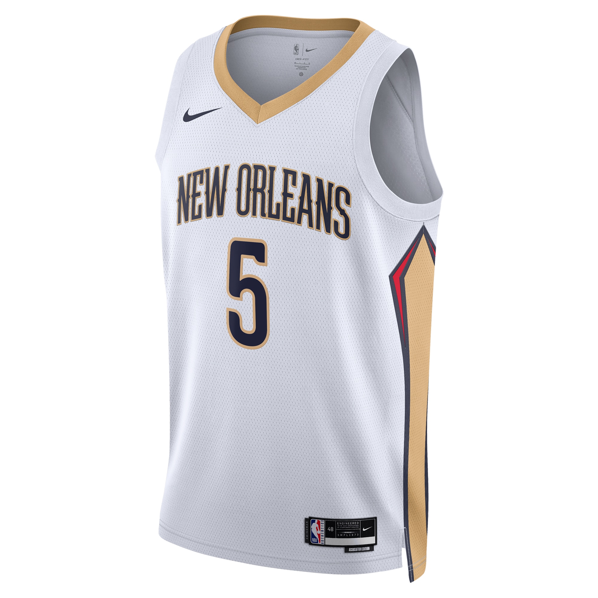 Alternative view of New Orleans Pelicans Association Edition Swingman Basketball Jersey - White - Dejounte Murray - Unisex - JS662 