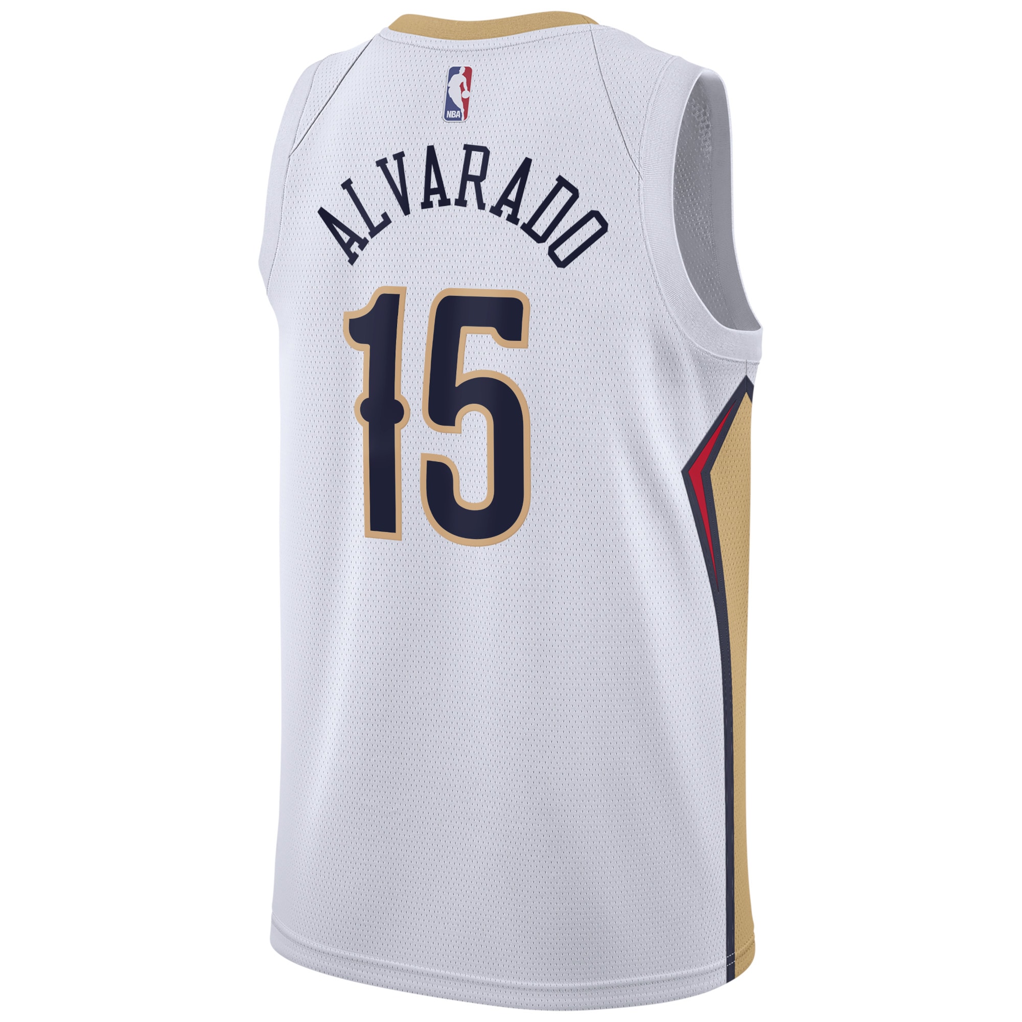 Alternative view of New Orleans Pelicans Association Edition Swingman Basketball Jersey - White - Jose Alvarado - Unisex - JS261 