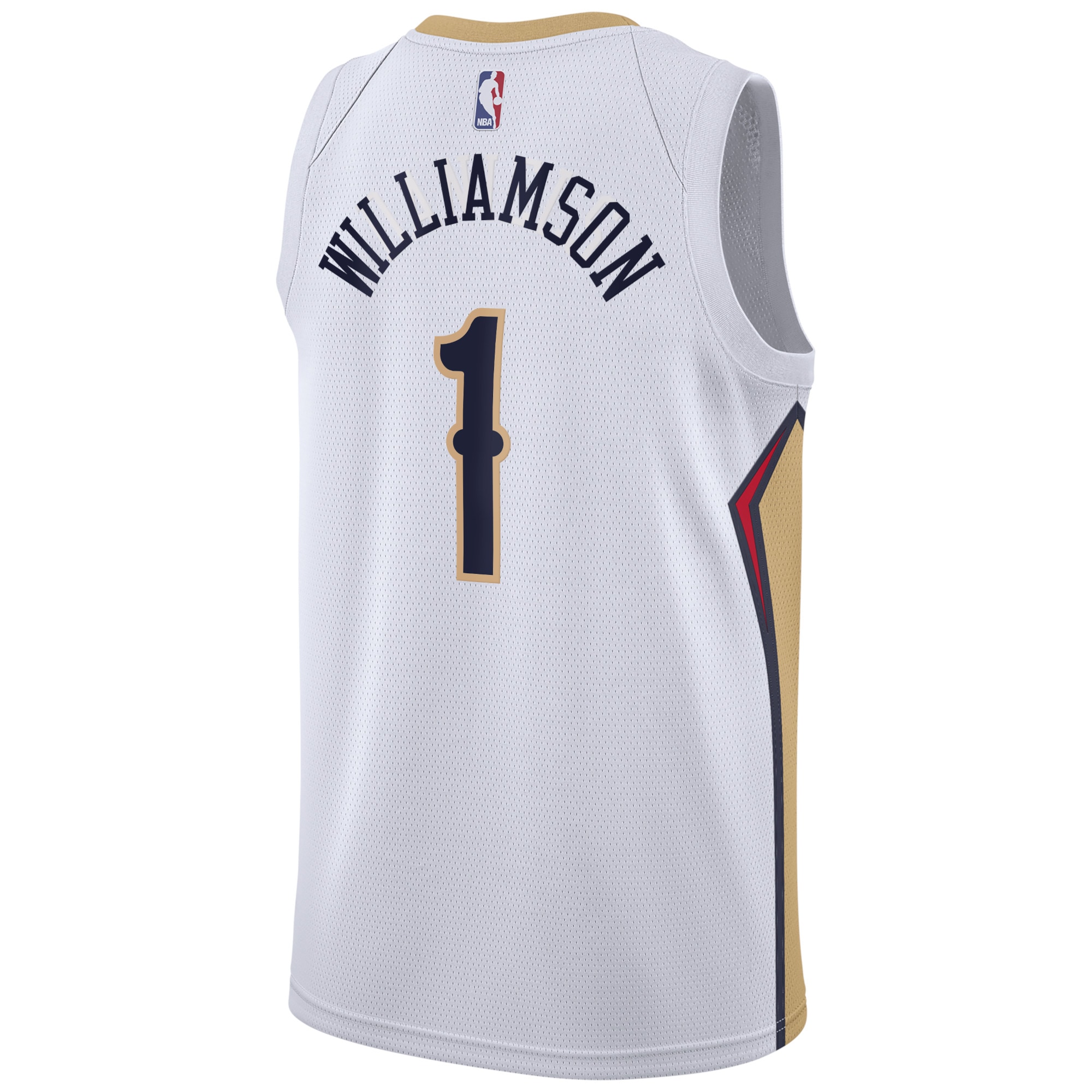 Alternative view of New Orleans Pelicans Association Edition Swingman Basketball Jersey - White - Zion Williamson - Unisex - JS823 