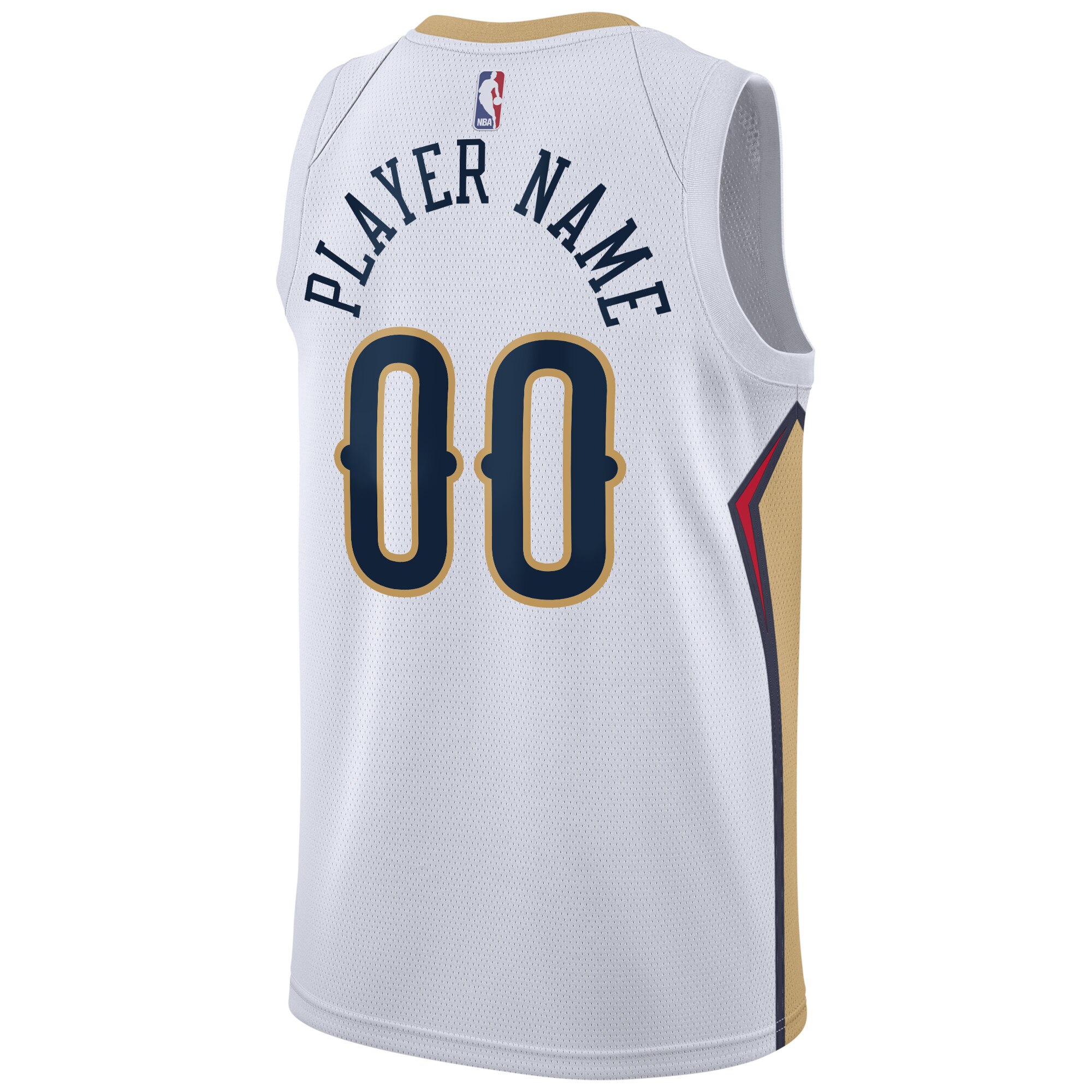 Alternative view of New Orleans Pelicans Association Swingman Basketball Jersey - Custom - Mens - JS183 
