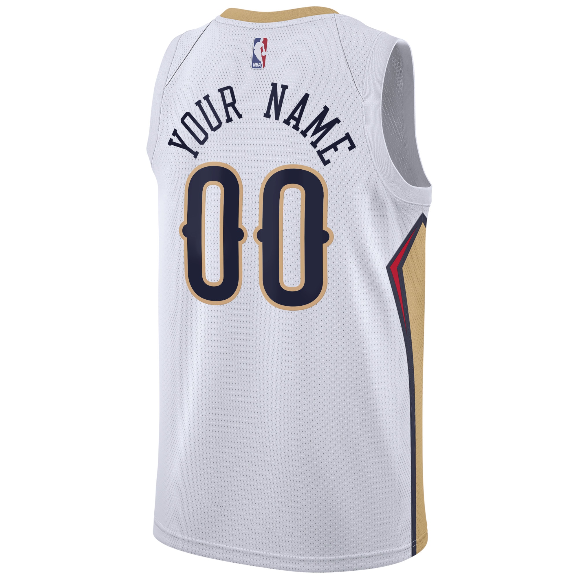 Alternative view of New Orleans Pelicans Association Swingman Basketball Jersey - Custom - Unisex - JS442 