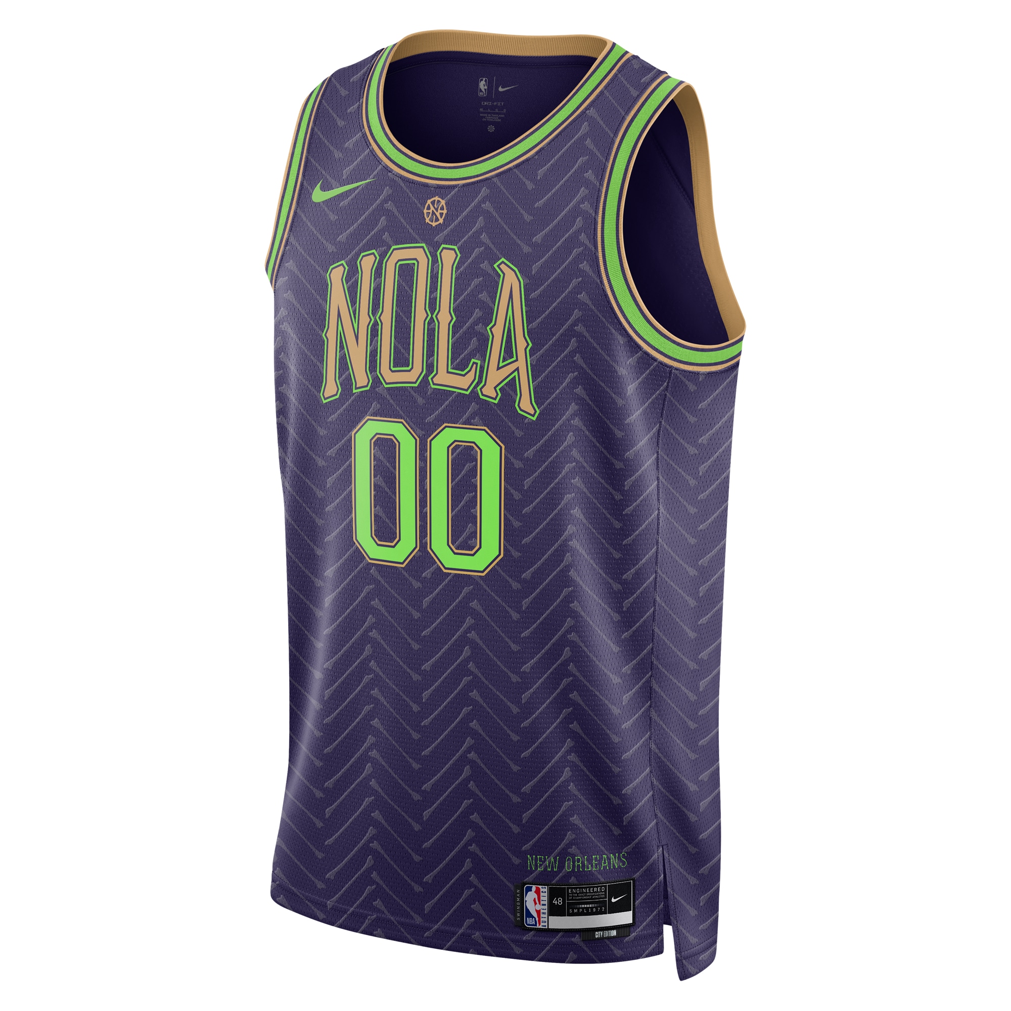 Alternative view of New Orleans Pelicans City Edition Swingman Basketball Jersey 2024 - Custom - Unisex - JS263 