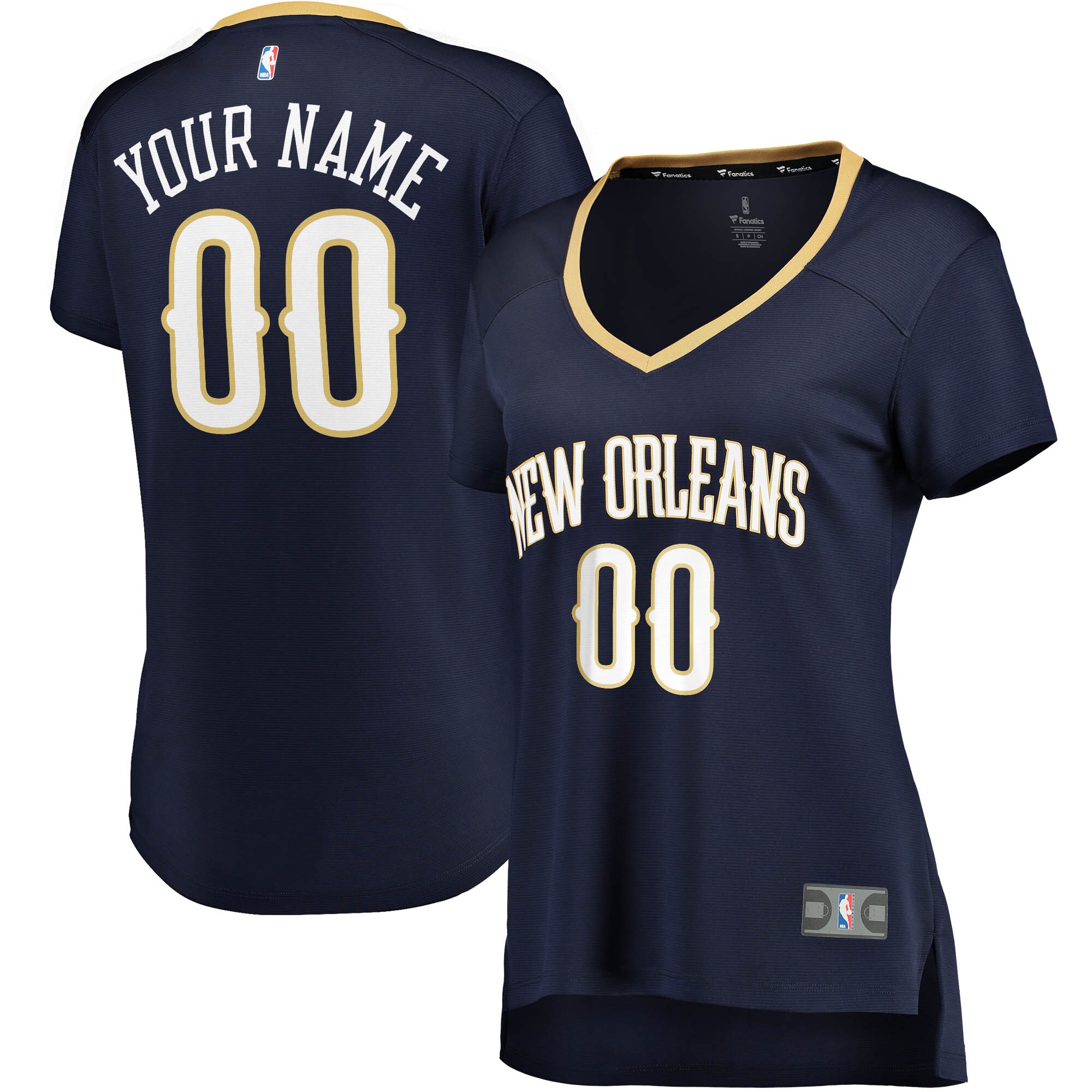 New Orleans Pelicans Fanatics Women's Fast Break Custom Basketball Jersey Navy - Icon Edition