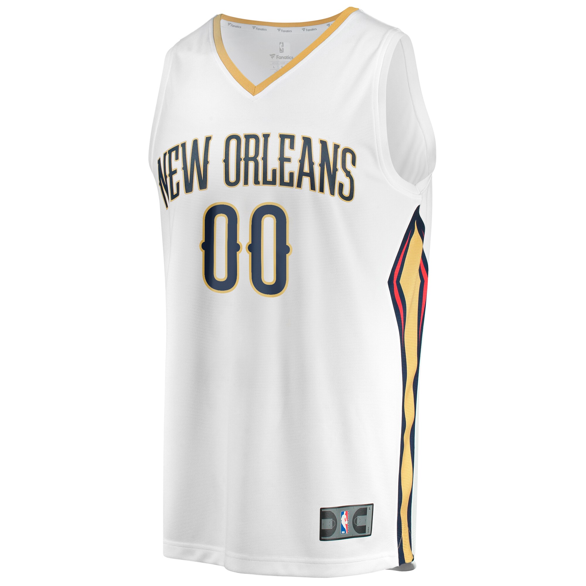 Alternative view of New Orleans Pelicans Fanatics Youth Fast Break Replica Custom Basketball Jersey - Association Edition - White