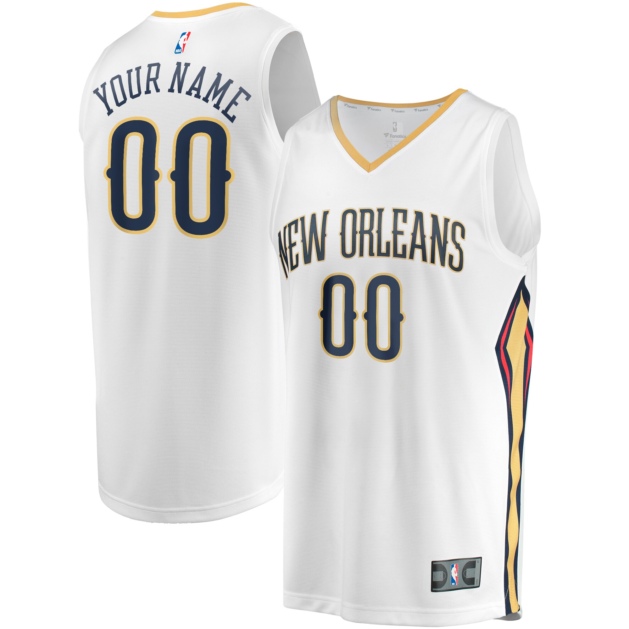 New Orleans Pelicans Fanatics Youth Fast Break Replica Custom Basketball Jersey - Association Edition - White