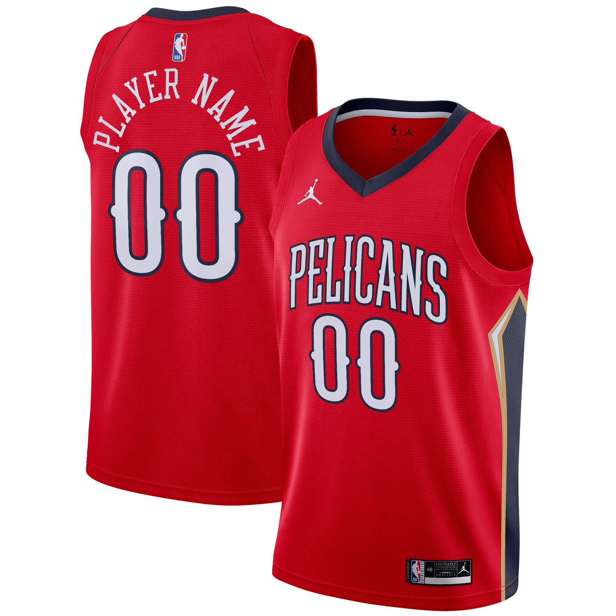 New Orleans Pelicans Jordan Brand Swingman Custom Basketball Jersey - Statement Edition - Red