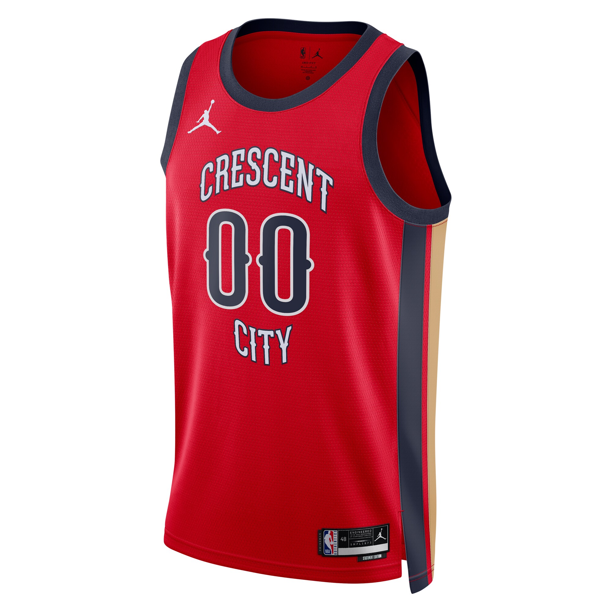 Alternative view of New Orleans Pelicans Jordan Brand Unisex Swingman Custom Basketball Jersey - Red - Statement Edition