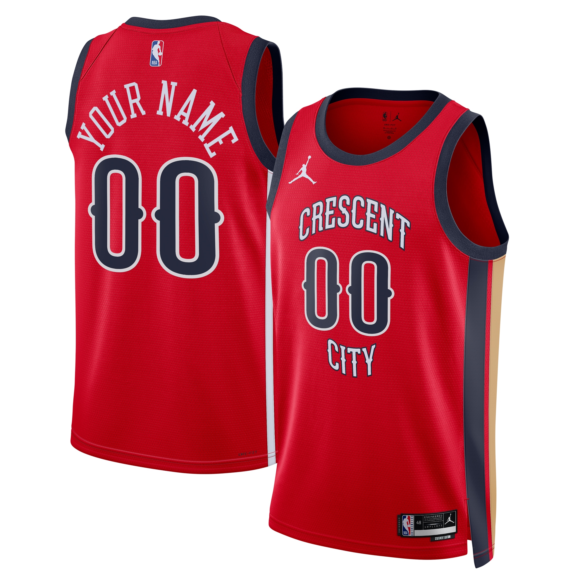 New Orleans Pelicans Jordan Brand Unisex Swingman Custom Basketball Jersey - Red - Statement Edition