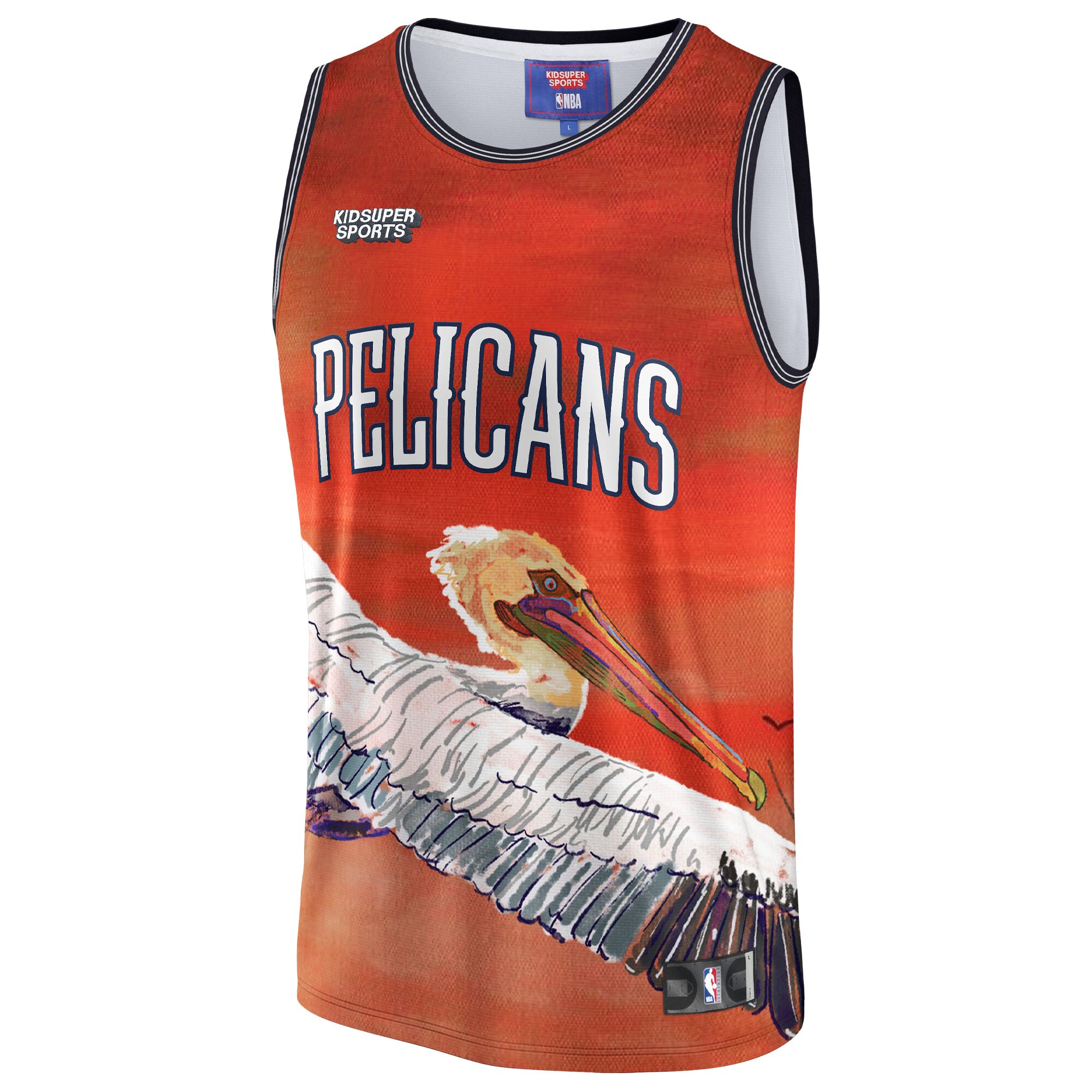 Alternative view of New Orleans Pelicans Nba & Kidsuper Studios By Fanatics Unisex Hometown Basketball Jersey - Red