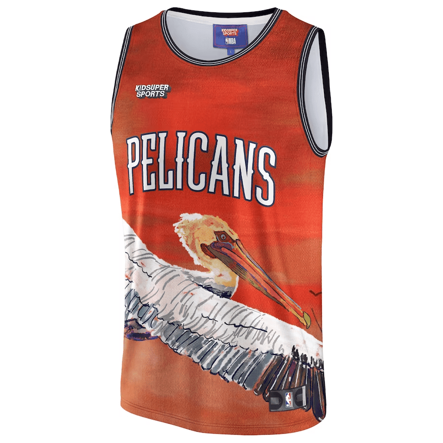 Alternative view of New Orleans Pelicans NBA & KidSuper Studios Unisex Hometown Basketball Jersey - Red - JS786 