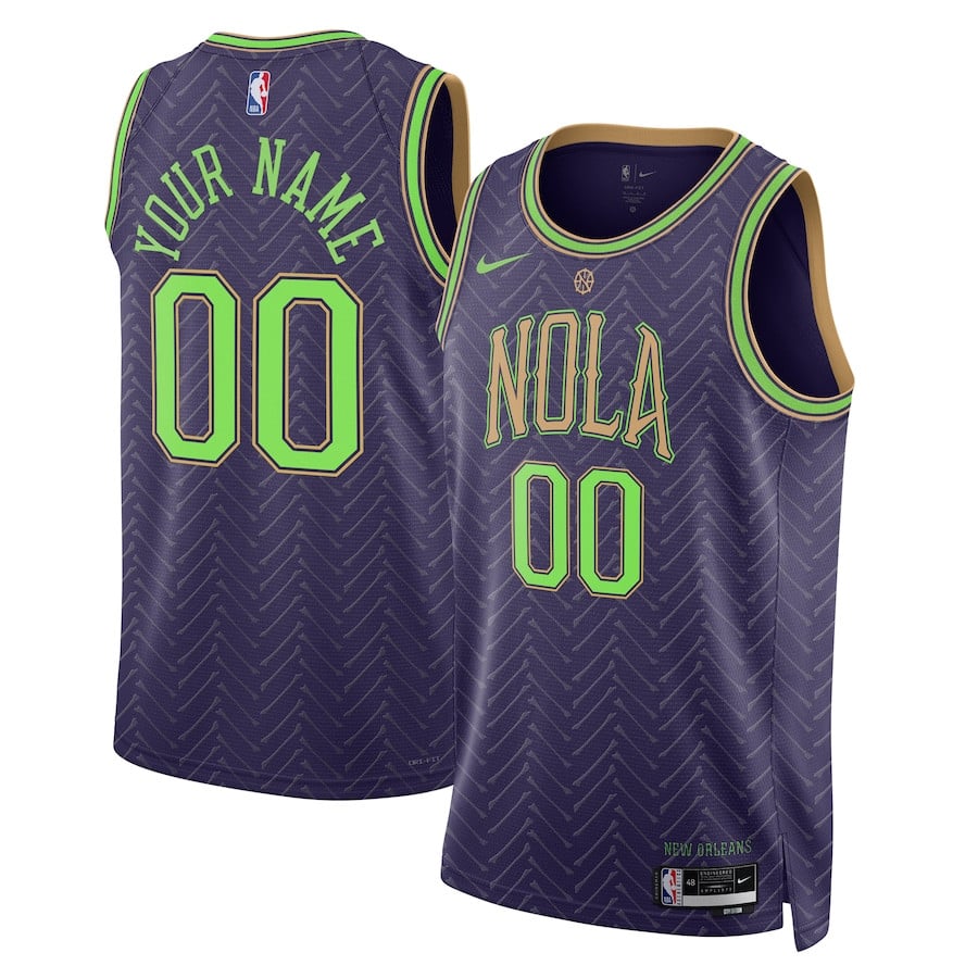 New Orleans Pelicans Unisex 2024/25 Custom Swingman Basketball Jersey - City Edition - Purple - JS406 