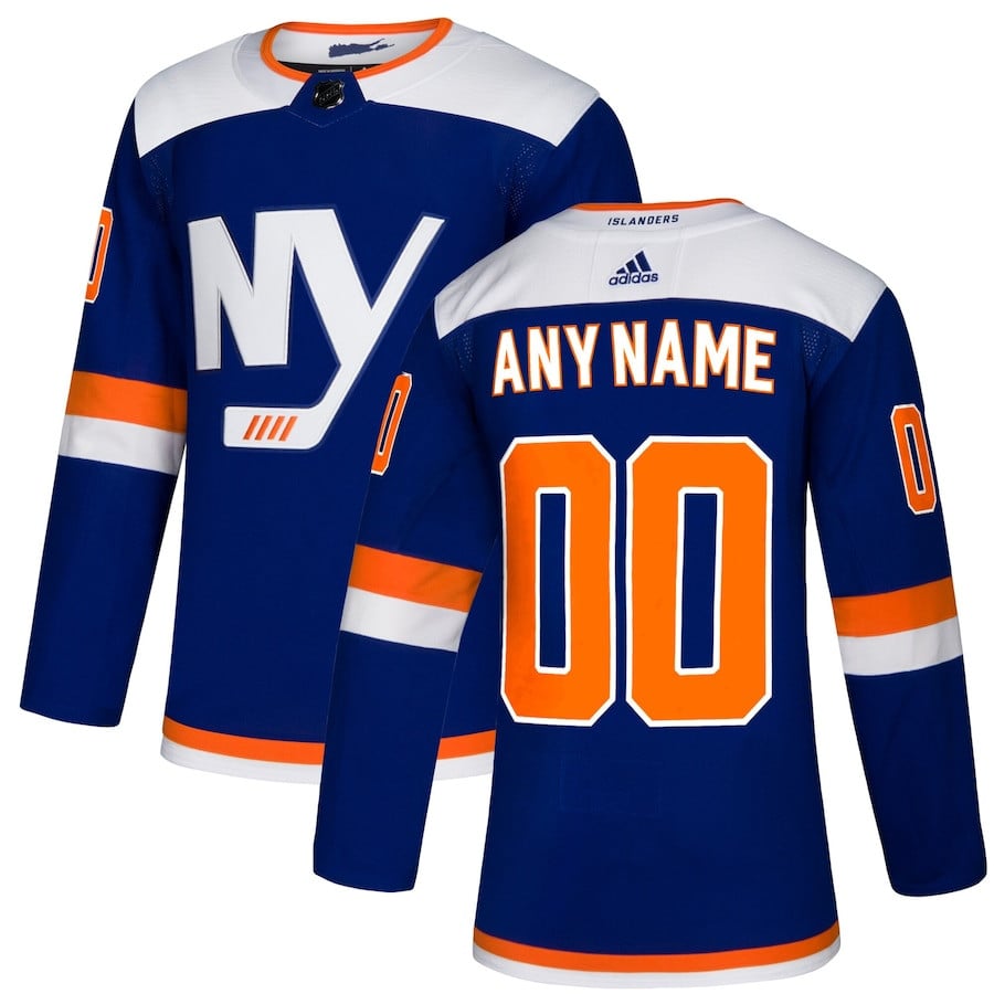 New York Islanders Alternate Custom Men Hockey Jersey - Blue - JS249 