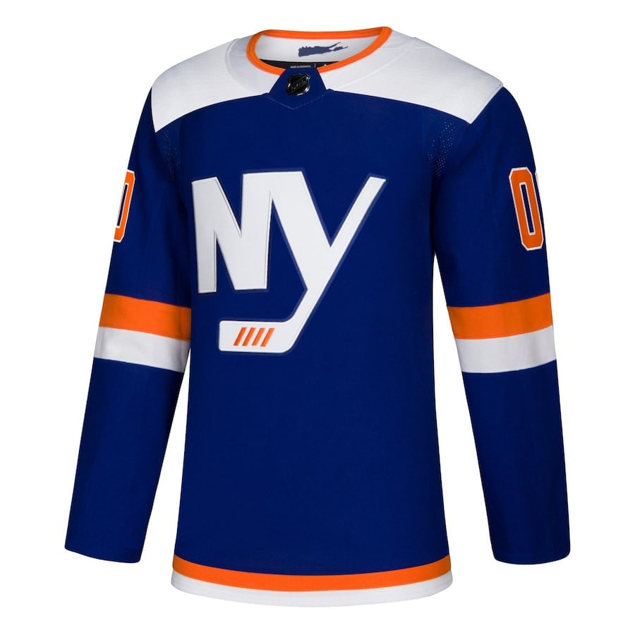 Alternative view of New York Islanders Alternate Custom Men Hockey Jersey - Blue - JS249 