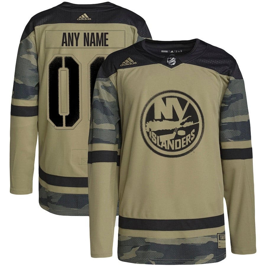New York Islanders Military Appreciation Team Custom Practice Hockey Jersey - Camo - JS902 
