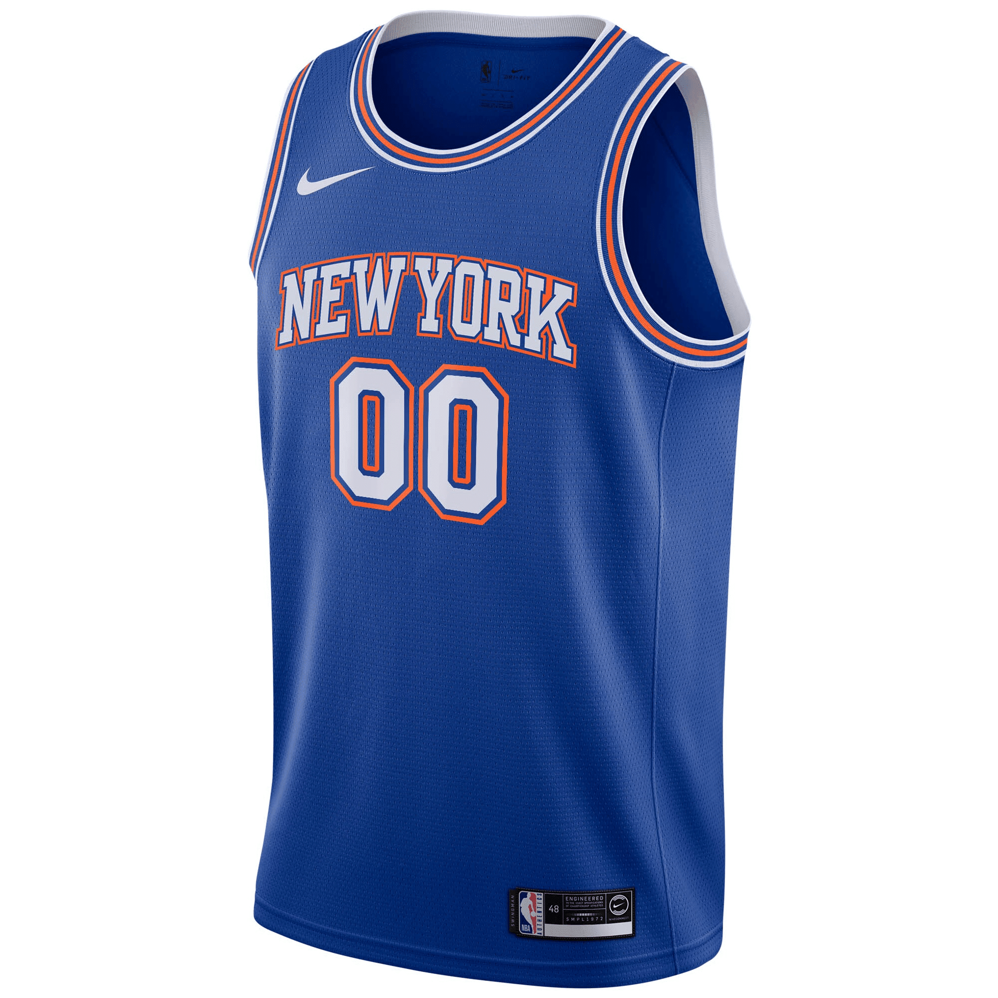 Alternative view of New York Knicks 2019/20 Custom Swingman Basketball Jersey Blue - Statement Edition Basketball Jersey - JS602 