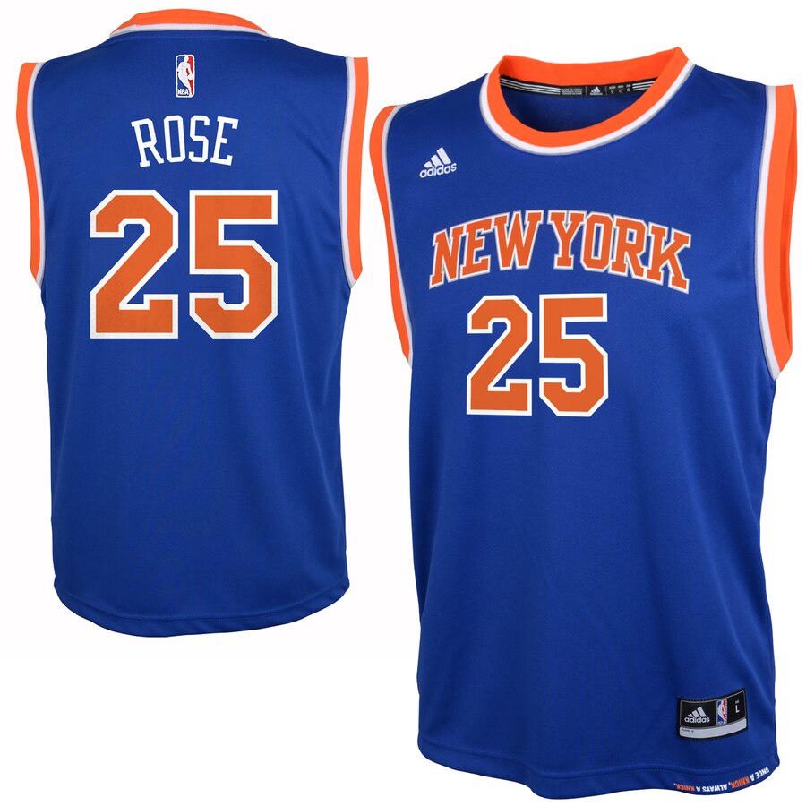 New York Knicks Adidas Youth Fashion Road Basketball Jersey - Blue