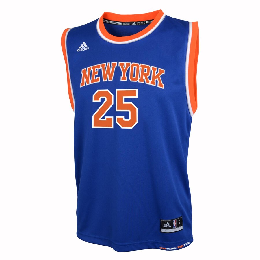 Alternative view of New York Knicks Adidas Youth Fashion Road Basketball Jersey - Blue
