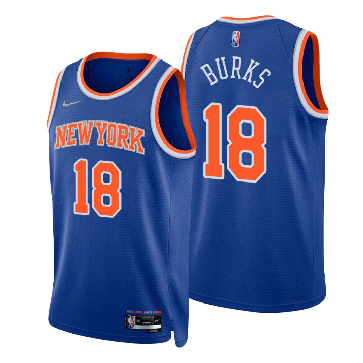 New York Knicks Alec Burks 75th Anniversary Diamond Basketball Jersey Icon