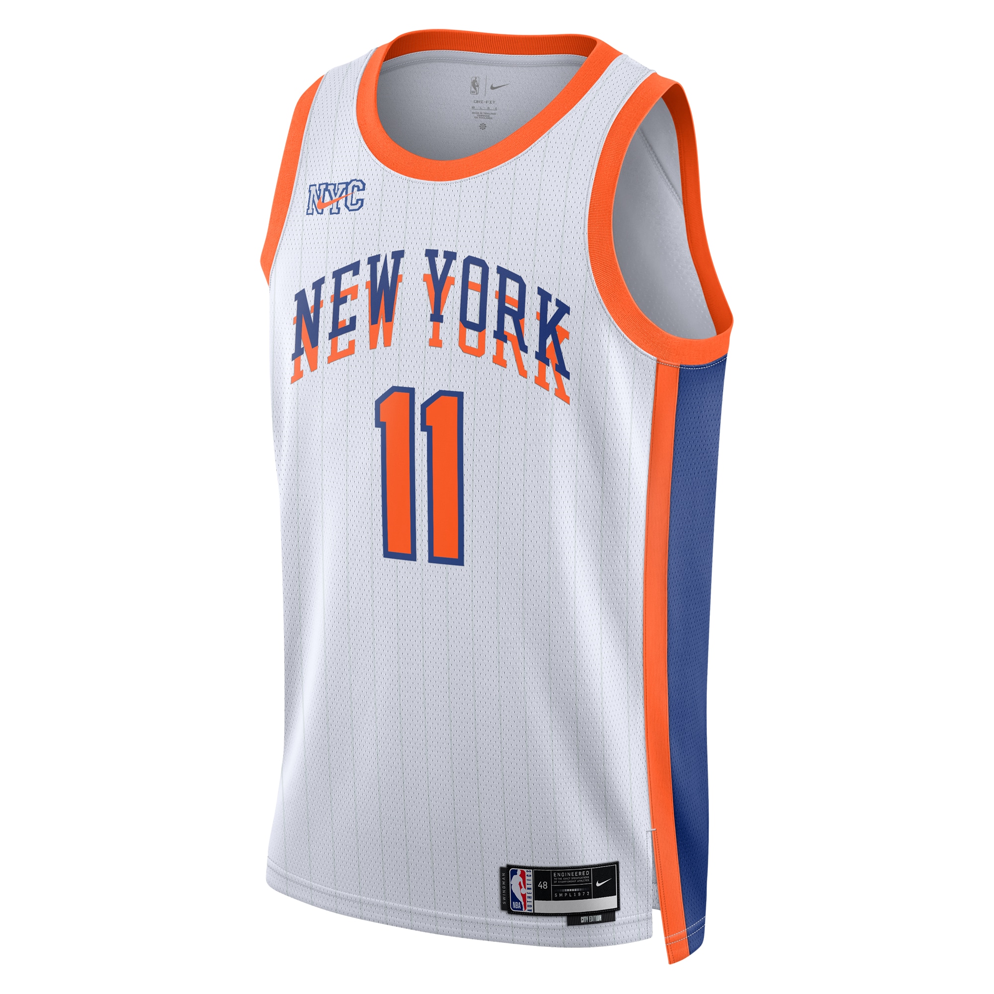 New York Knicks City Edition Swingman Basketball Jersey 2024 - White - Jalen Brunson - Unisex - JS394 