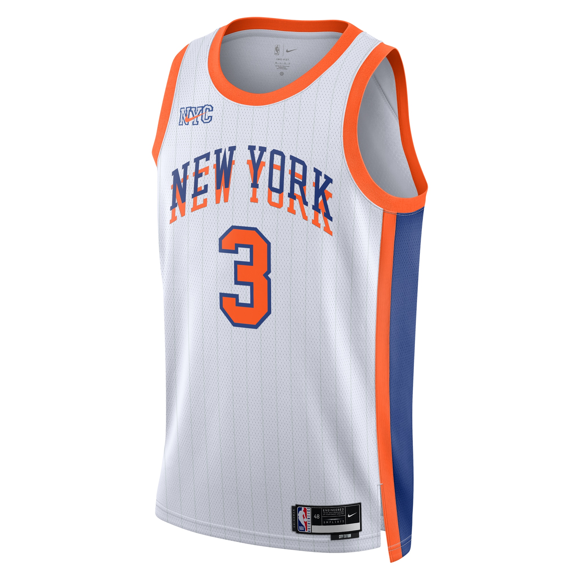 Alternative view of New York Knicks City Edition Swingman Basketball Jersey 2024 - White - Josh Hart - Unisex - JS161 