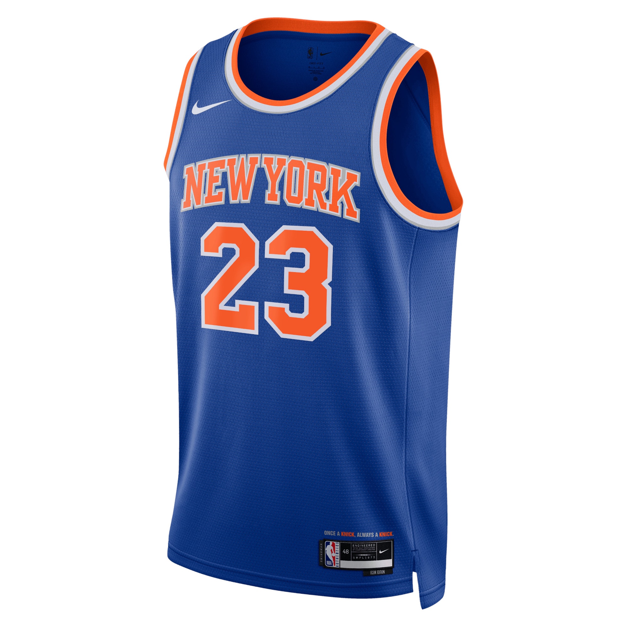 New York Knicks Icon Edition Swingman Basketball Jersey - Blue - Mitchell Robinson - Unisex - JS687 