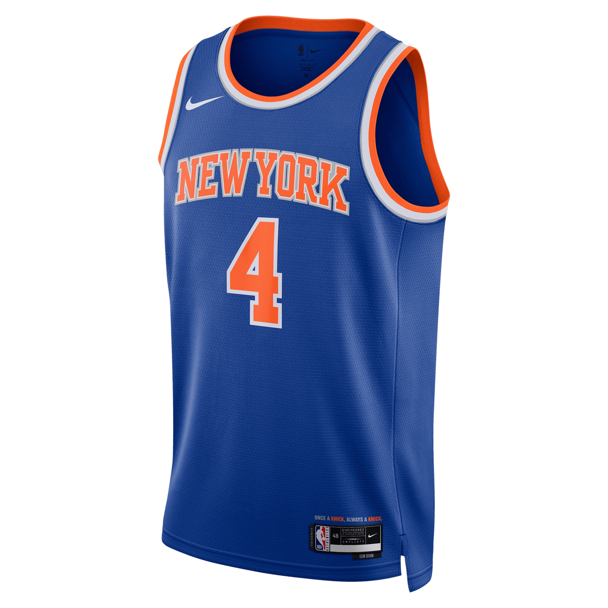 Alternative view of New York Knicks Icon Swingman Basketball Jersey - Blue - Pacôme Dadiet - Unisex - JS165 