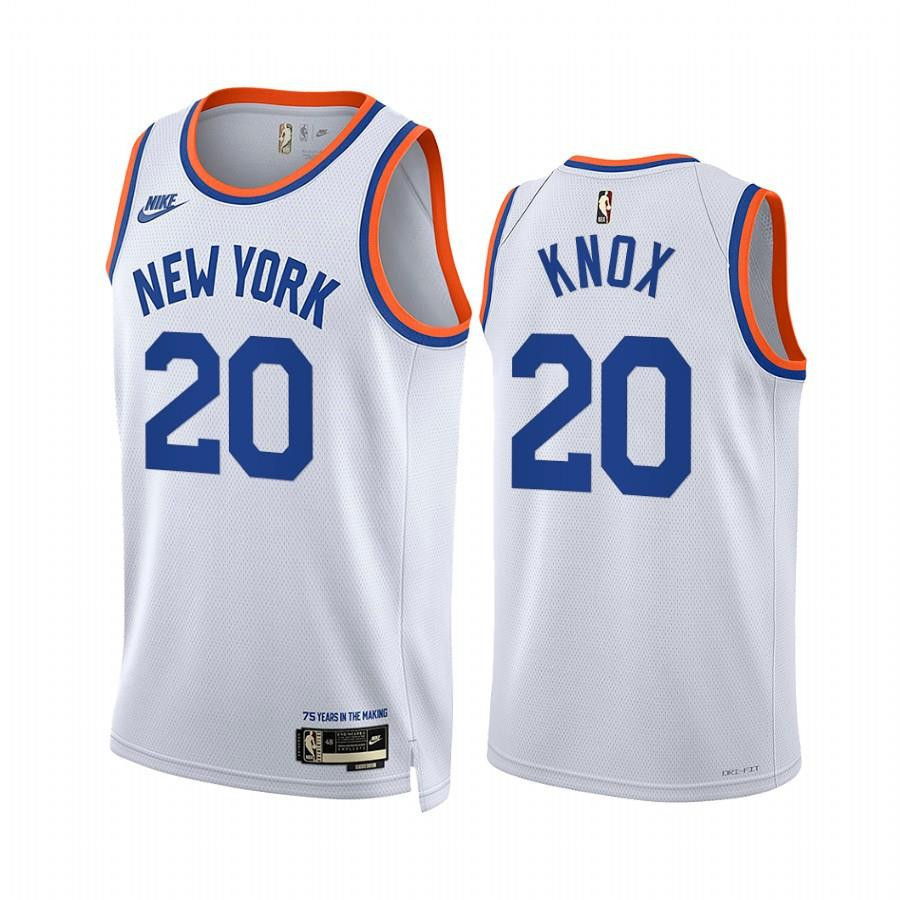 New York Knicks Kevin Knox 20 White Year Zero Classic Edition Basketball Jersey - Men Basketball Jersey - JS727 