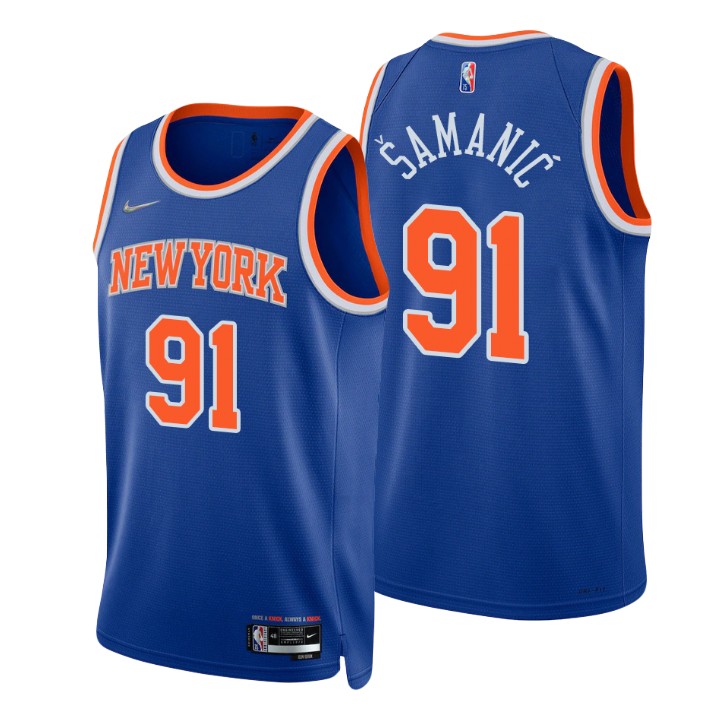 New York Knicks Luka Samanic 75th Anniversary Diamond Basketball Jersey Icon