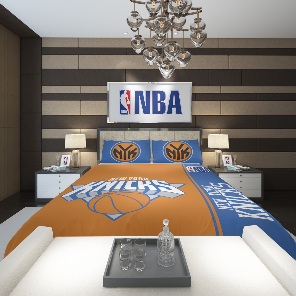 Alternative view of New York Knicks NBA Basketball Comforter - Custom Bedding Set