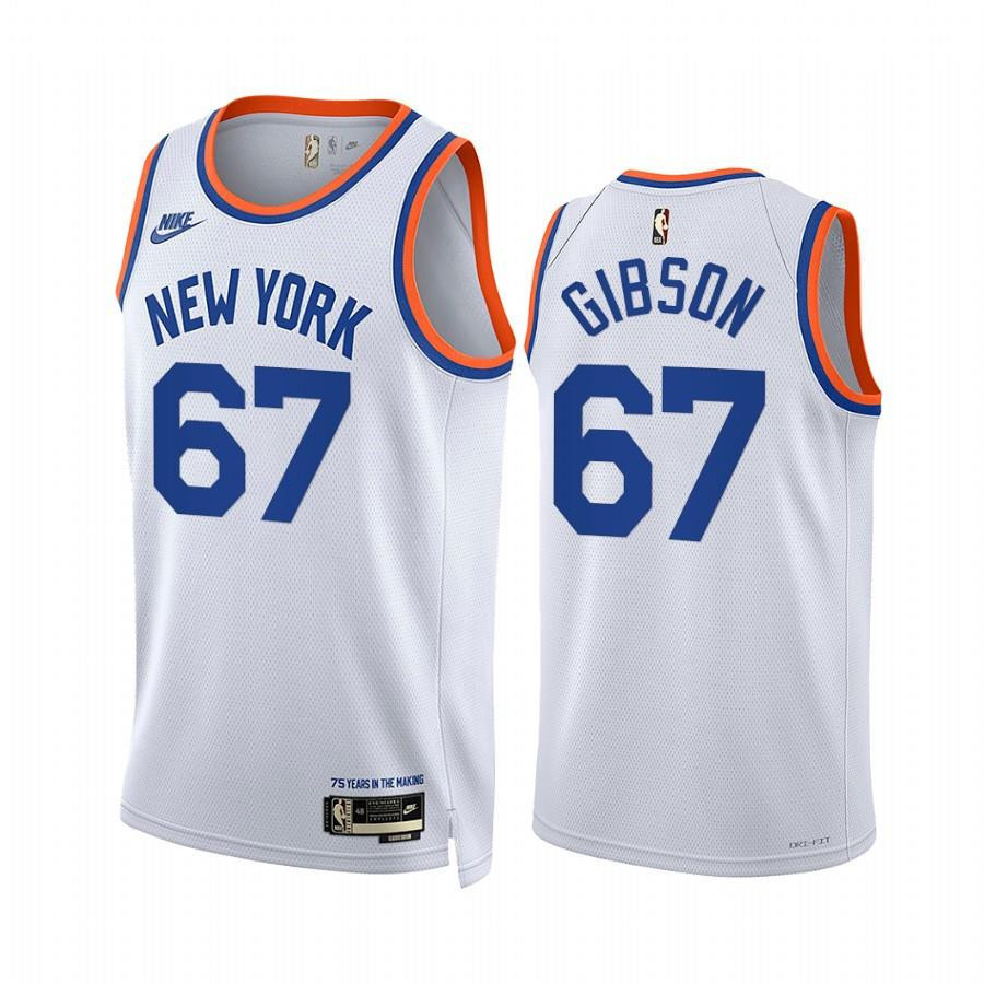 New York Knicks Taj Gibson 67 White Year Zero Classic Edition Basketball Jersey - Men Basketball Jersey - JS459 