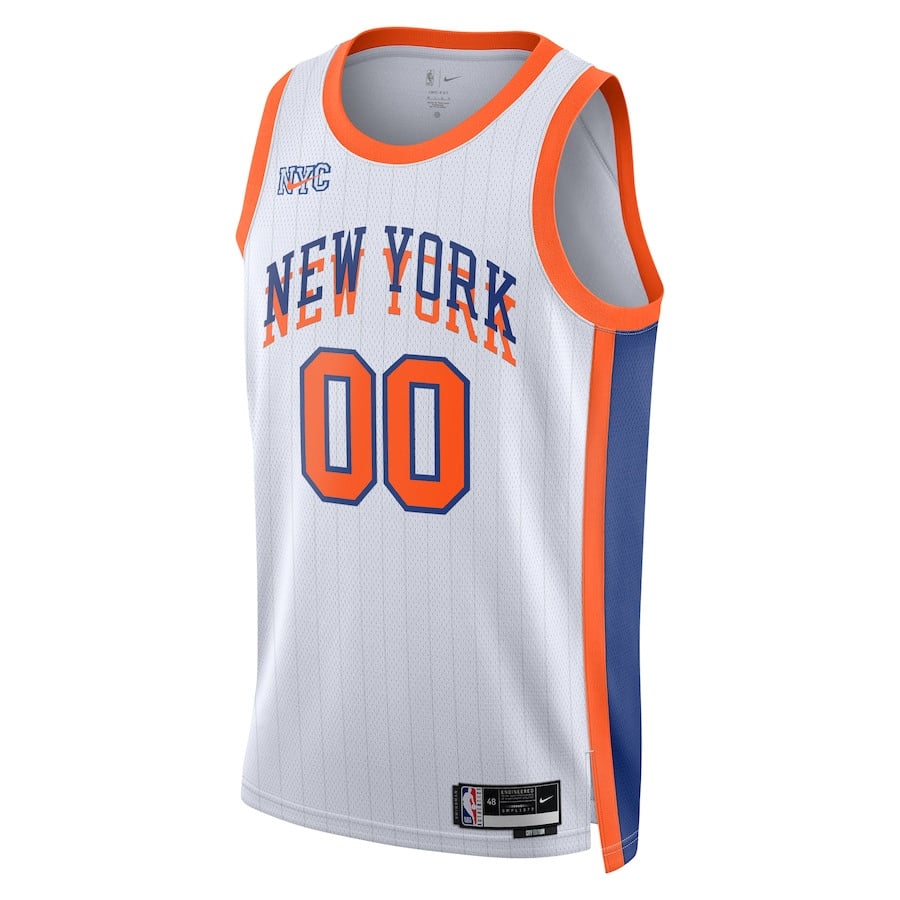 Alternative view of New York Knicks Unisex 2024/25 Custom Swingman Basketball Jersey - City Edition - White - JS348 