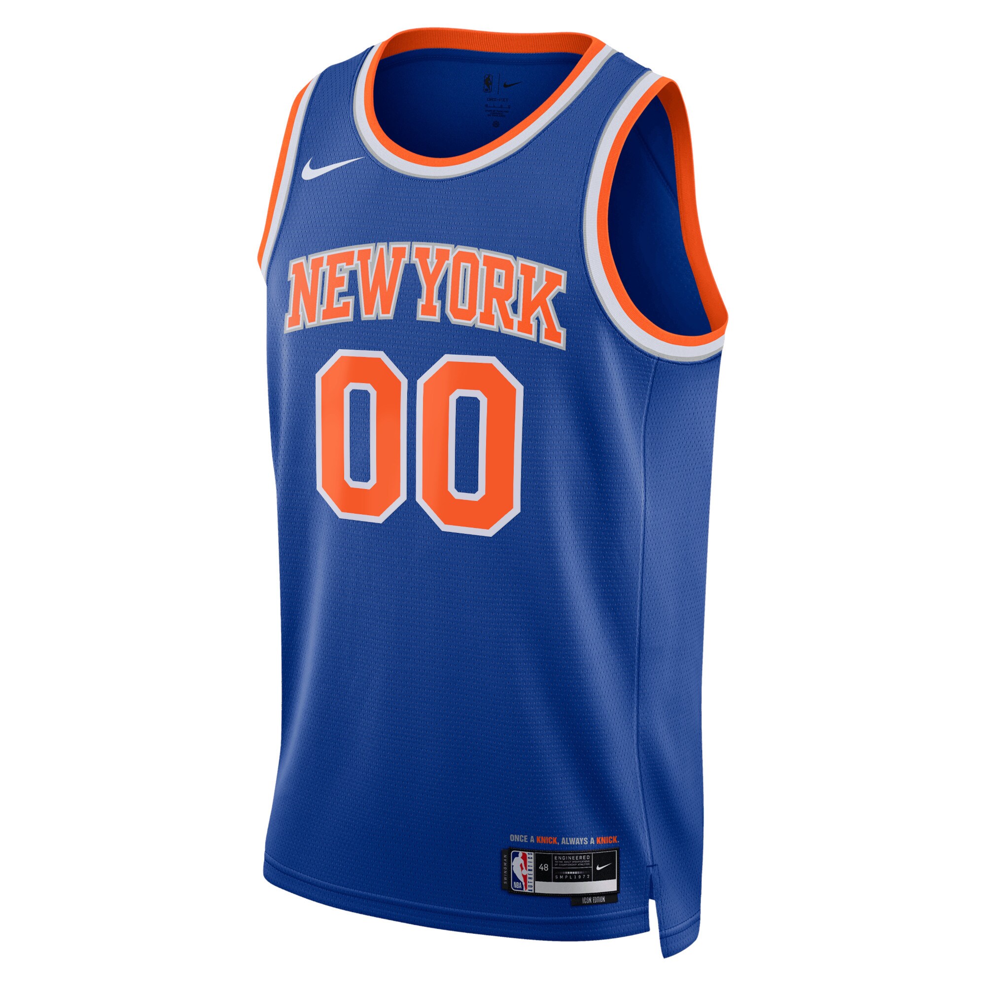 Alternative view of New York Knicks Unisex Swingman Custom Basketball Jersey Blue - Icon Edition