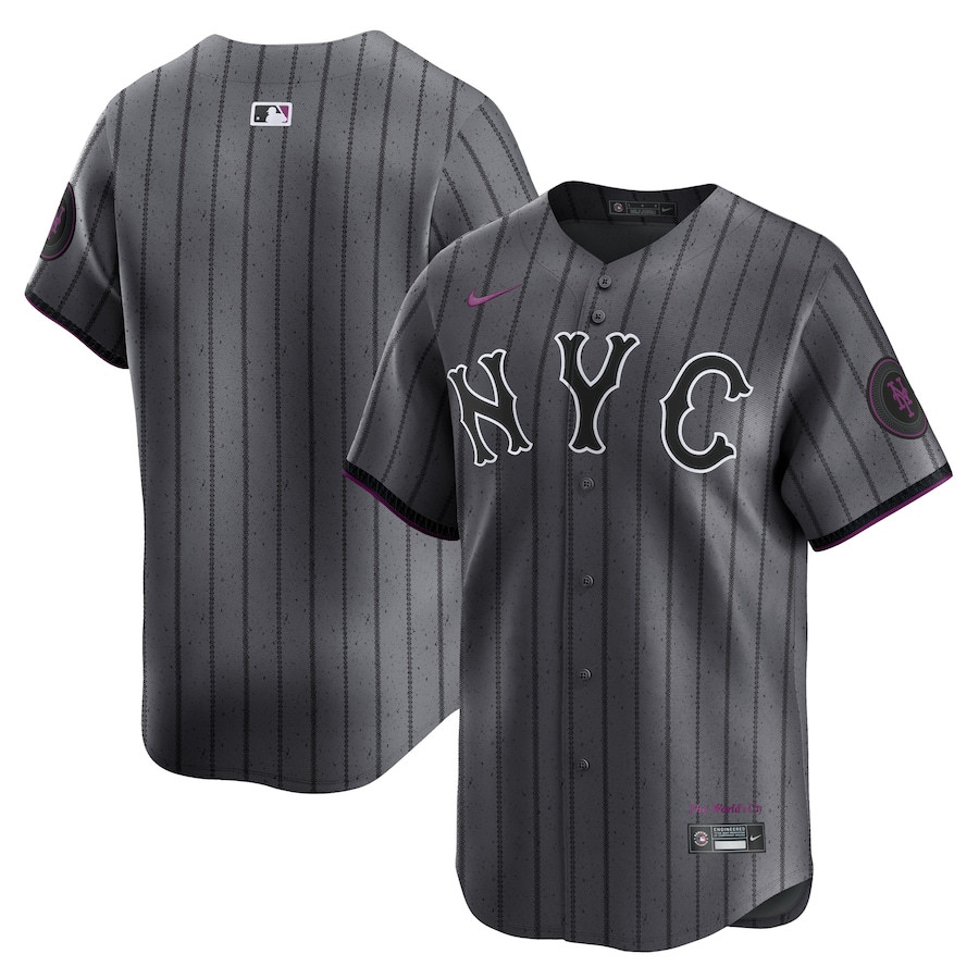 New York Mets 2024 City Connect Limited Men Baseball Jersey - Graphite 