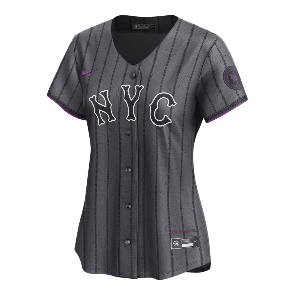 Alternative view of New York Mets 2024 City Connect Limited Women Baseball Jersey - Graphite 