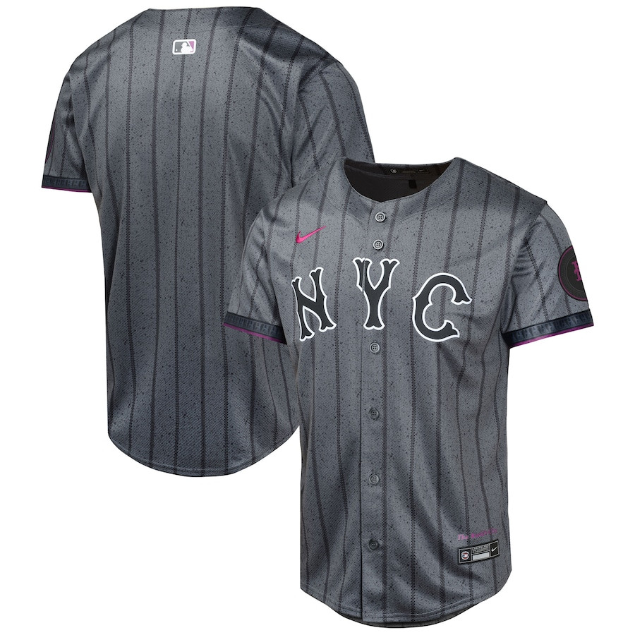New York Mets 2024 City Connect Limited YOUTH Baseball Jersey - Graphite 