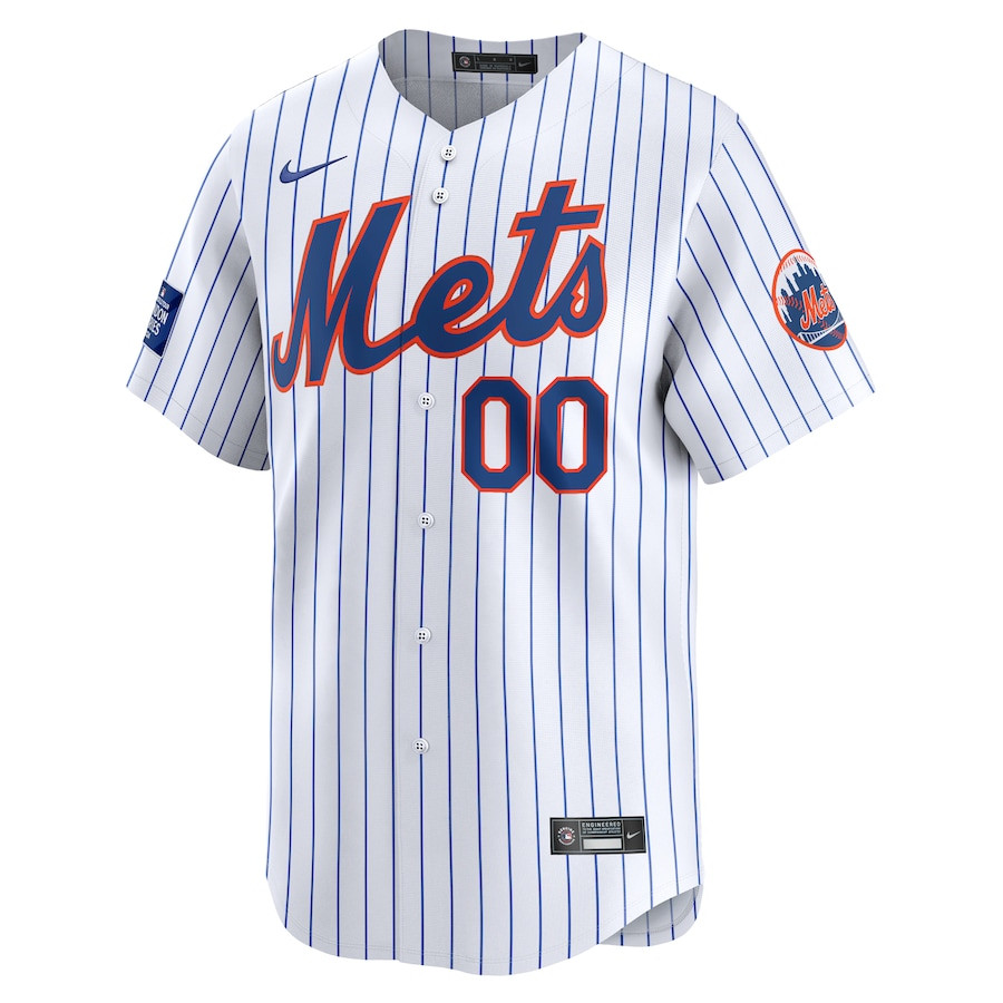 Alternative view of New York Mets 2024 MLB World Tour London Series Home Limited Custom Men Baseball Jersey - White 