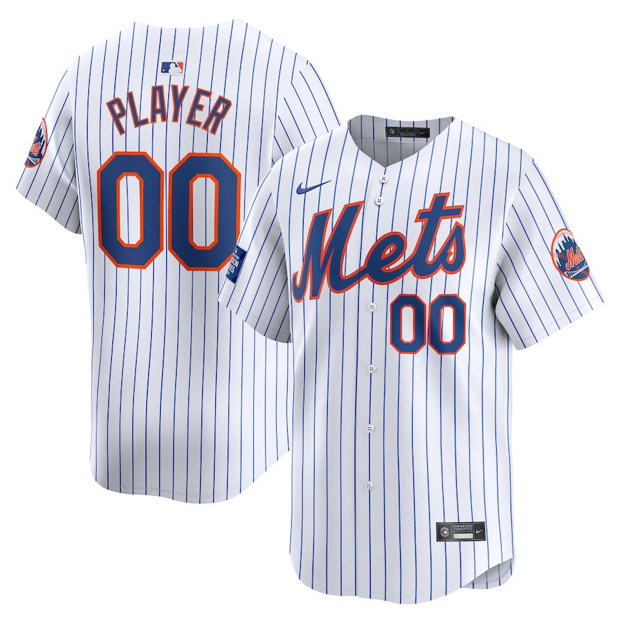 New York Mets 2024 MLB World Tour London Series Home Limited Custom Men Baseball Jersey - White 