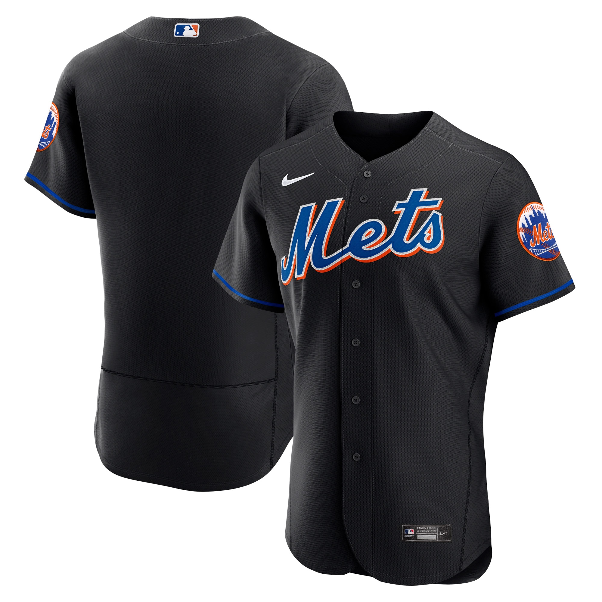 New York Mets Alternate Authentic Team Baseball Jersey - Black