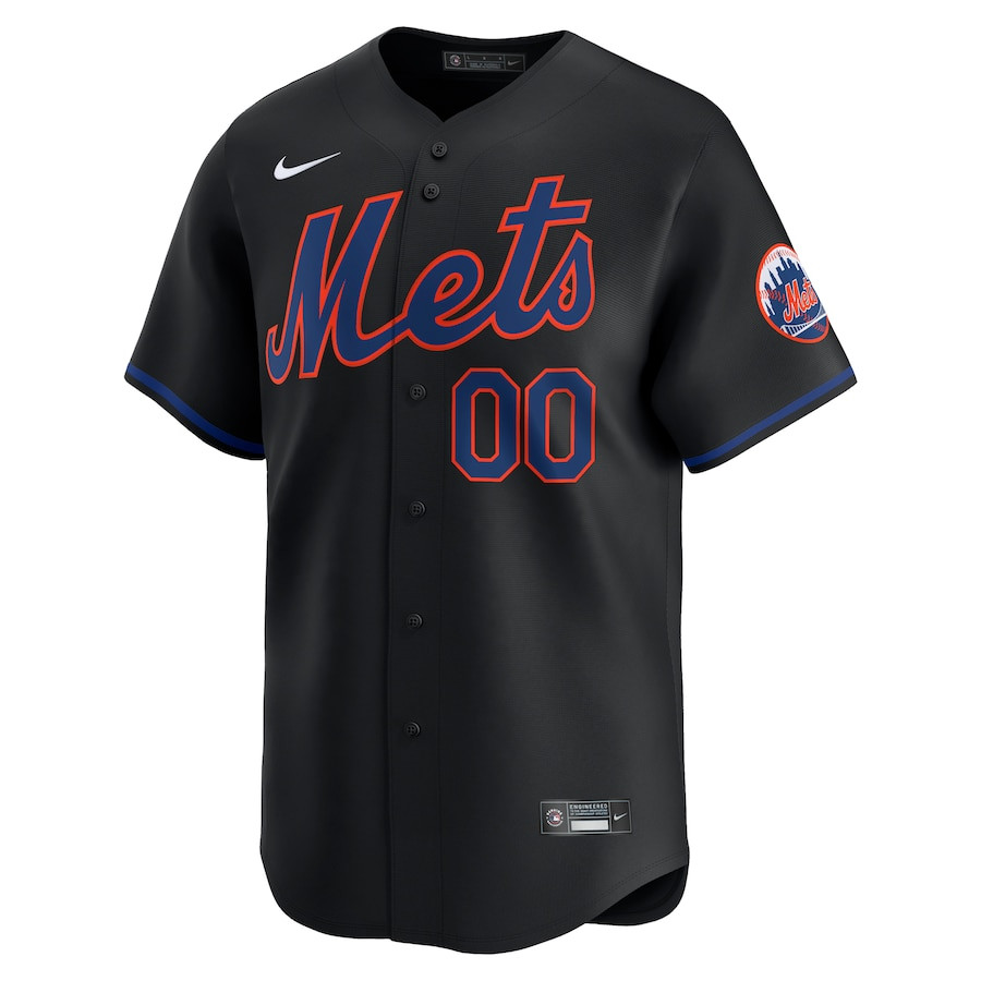 Alternative view of New York Mets Alternate Limited Custom Men Baseball Jersey - Black 