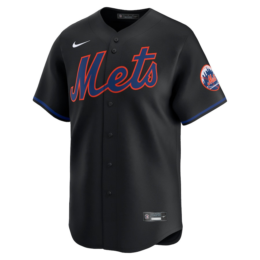 Alternative view of New York Mets Alternate Limited Men Baseball Jersey - Black 