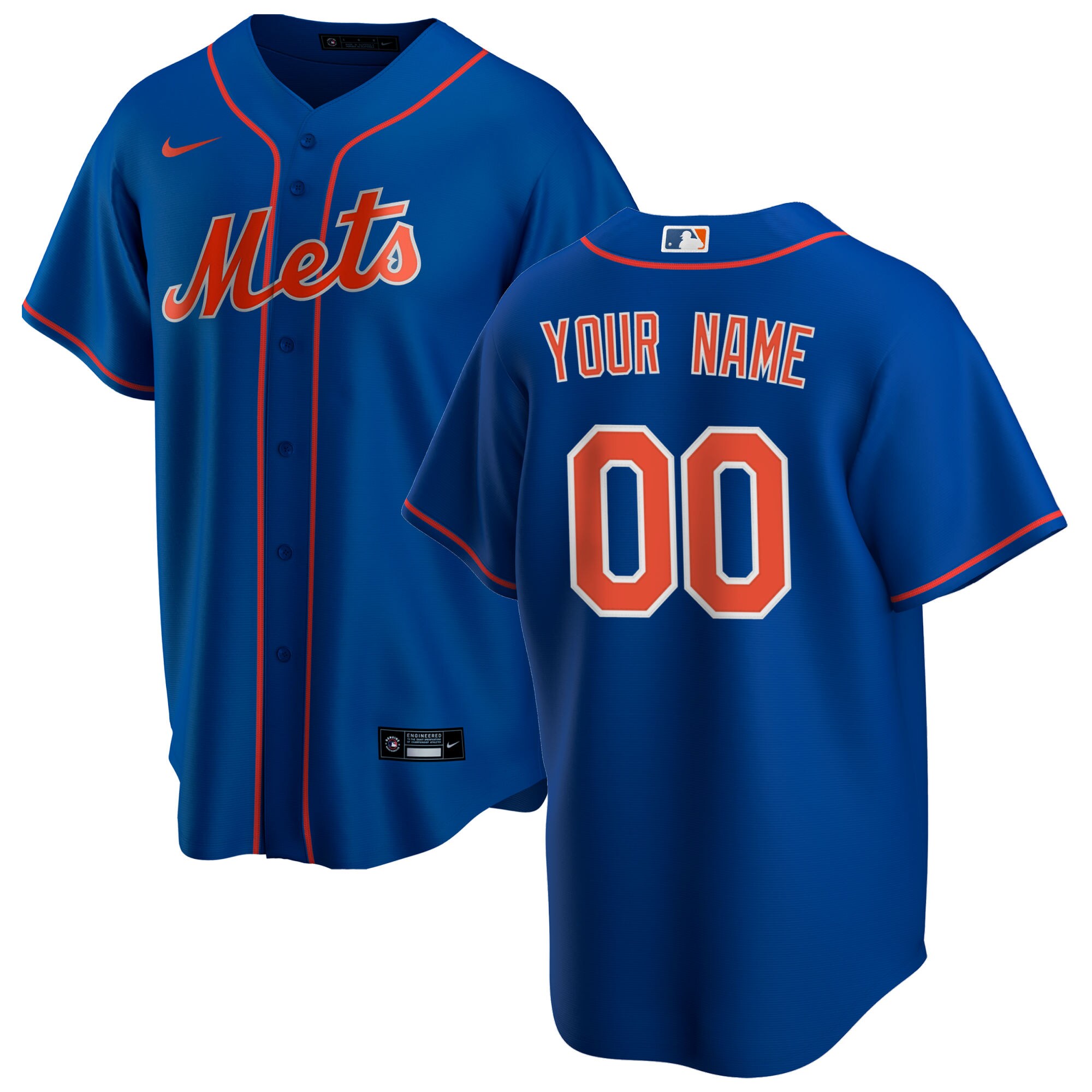New York Mets Alternate Replica Custom Baseball Jersey - Royal