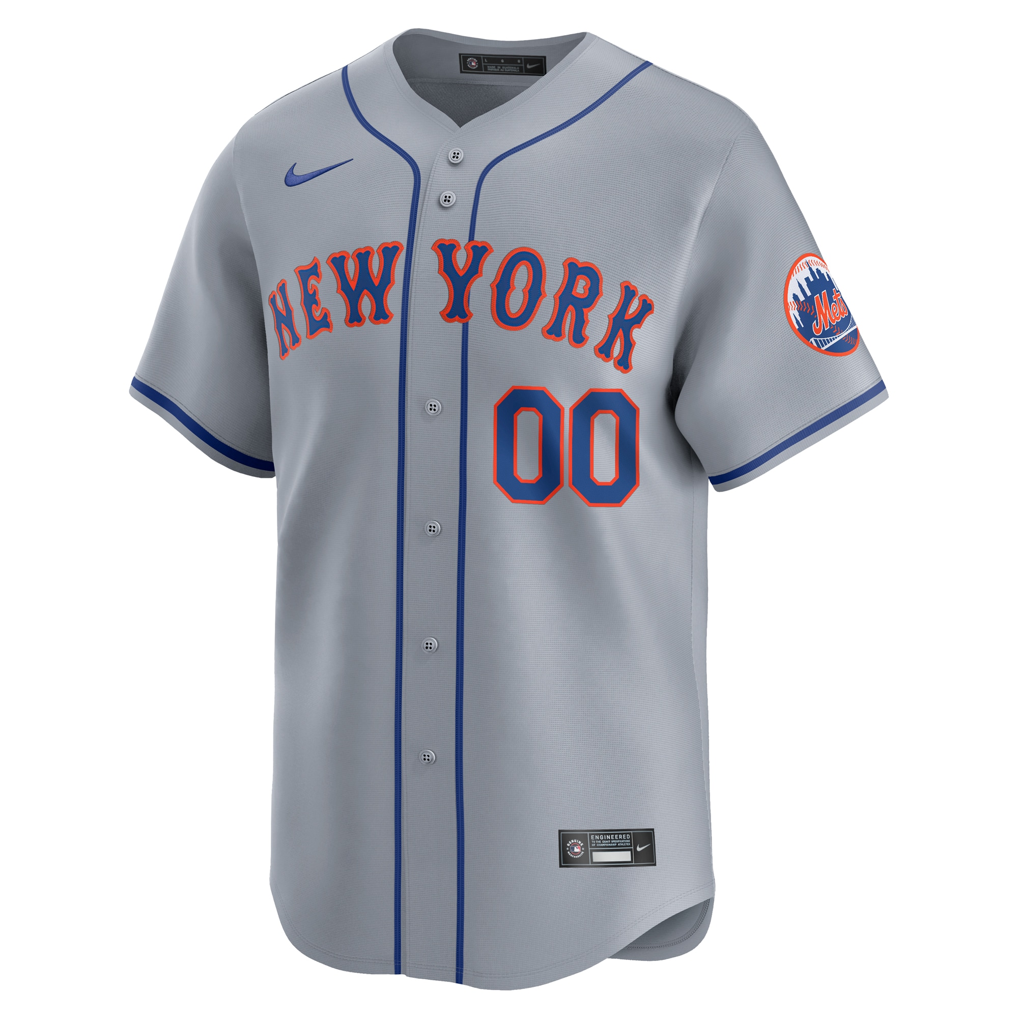 Alternative view of New York Mets Away Limited Custom Baseball Jersey - Gray