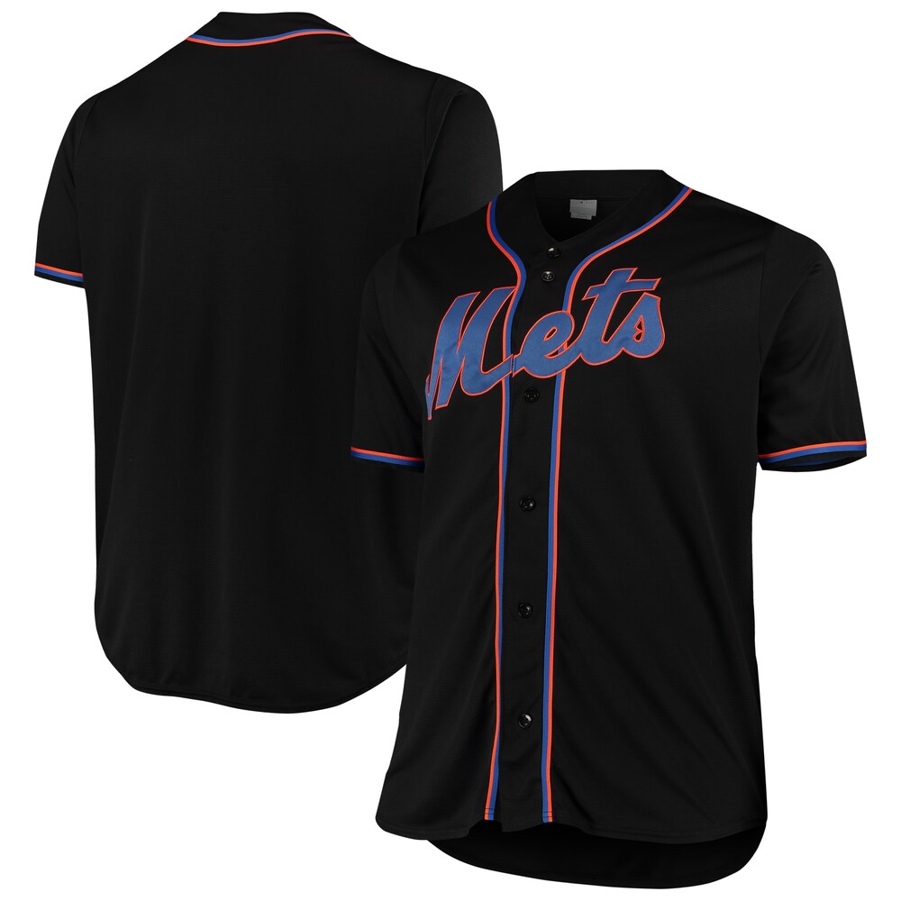 New York Mets Big & Tall Fashion Baseball Jersey - Black