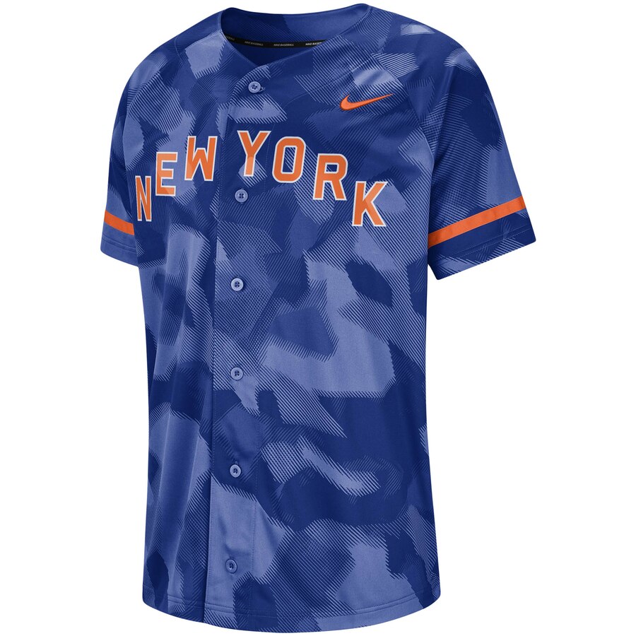 Alternative view of New York Mets Camo Baseball Jersey - Royal