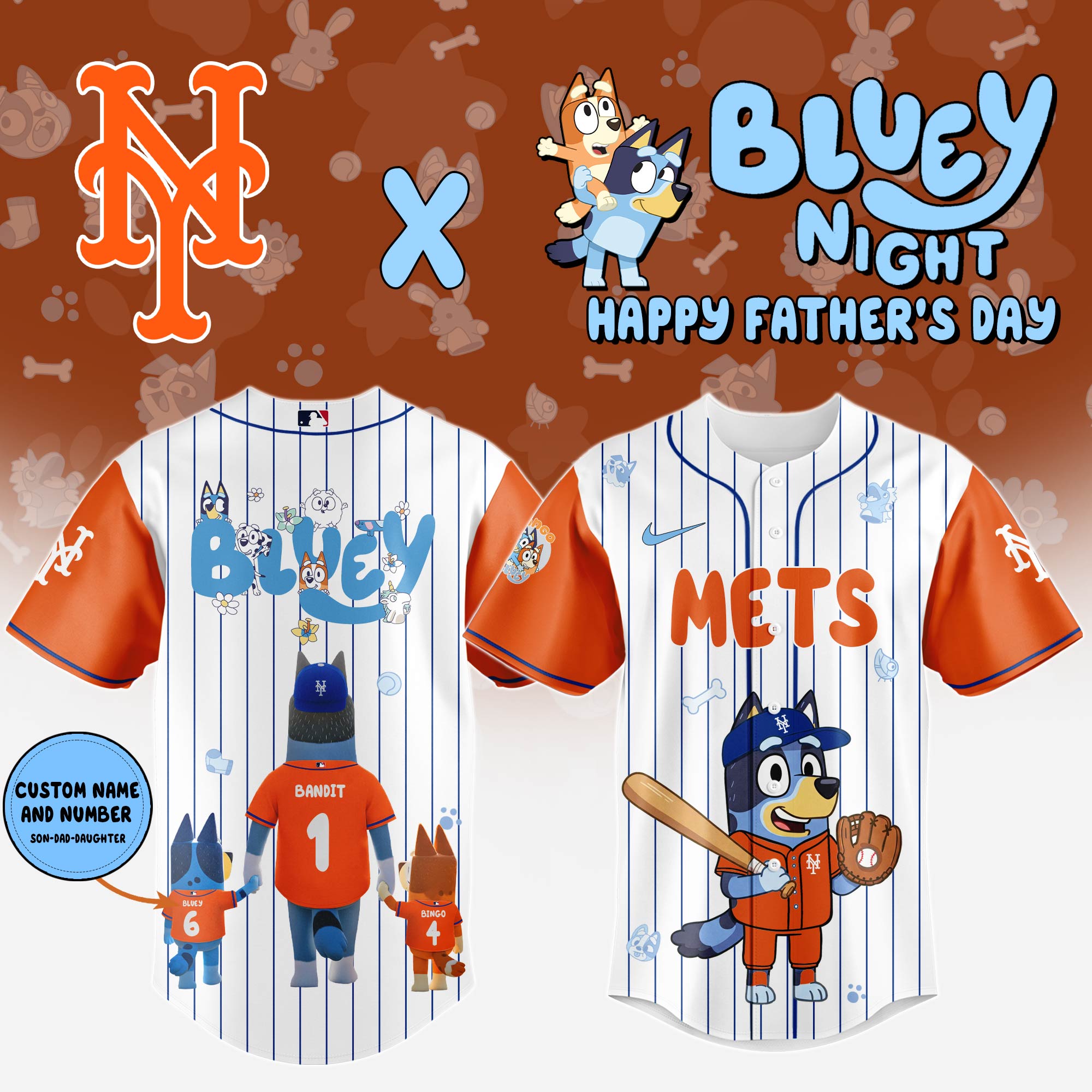 New York Mets Happy Father’s Day Limited Edition Custom Baseball Jersey 2025