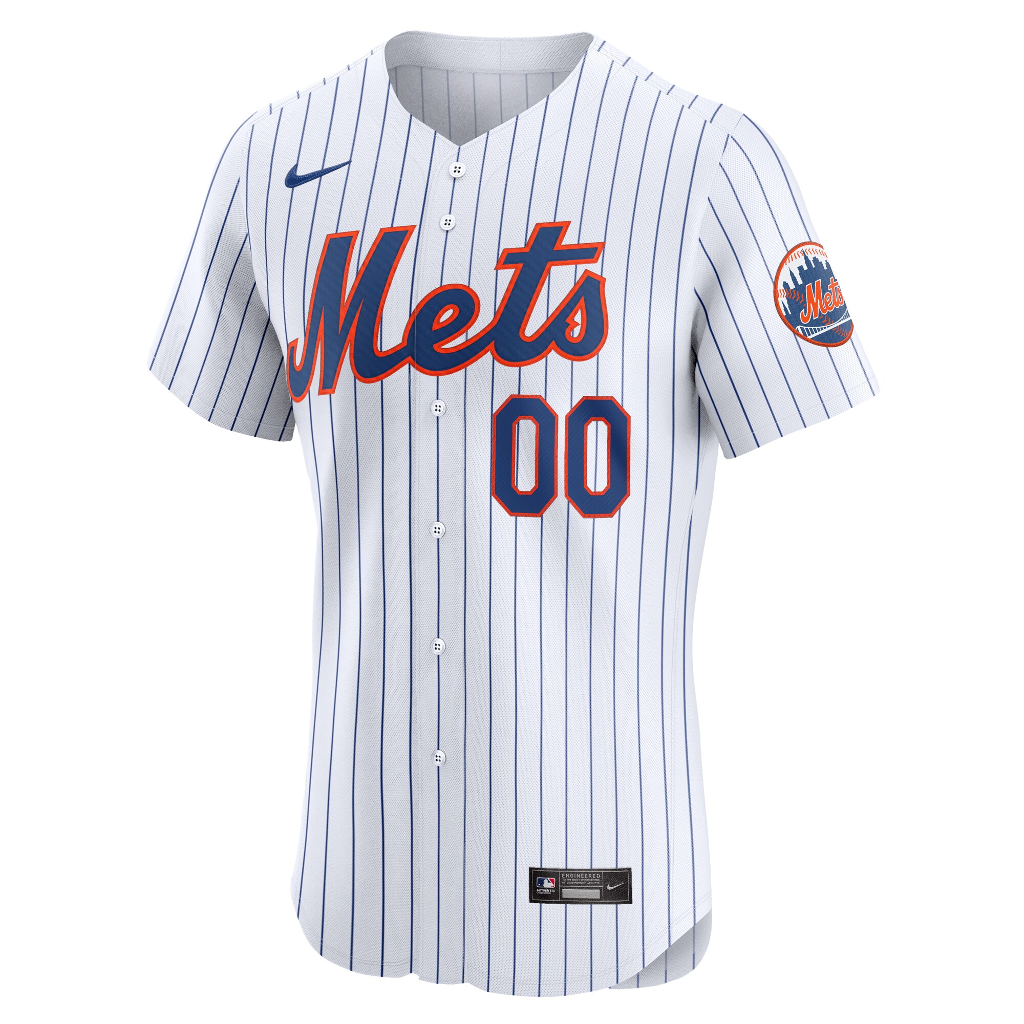 Alternative view of New York Mets Home Elite Custom Baseball Jersey - White