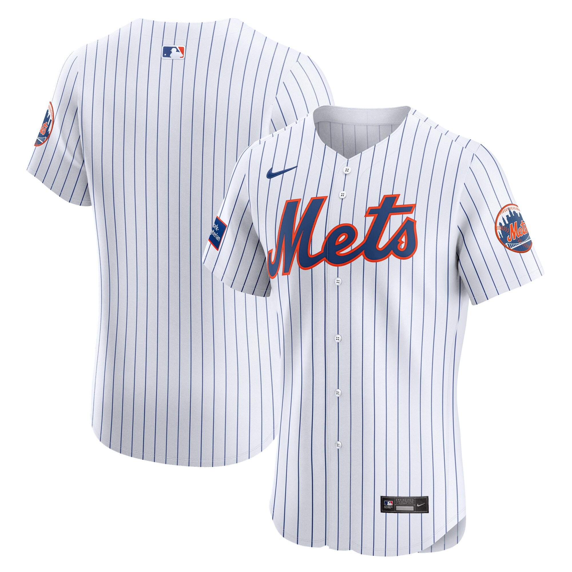 New York Mets Home Elite Patch Baseball Jersey - White