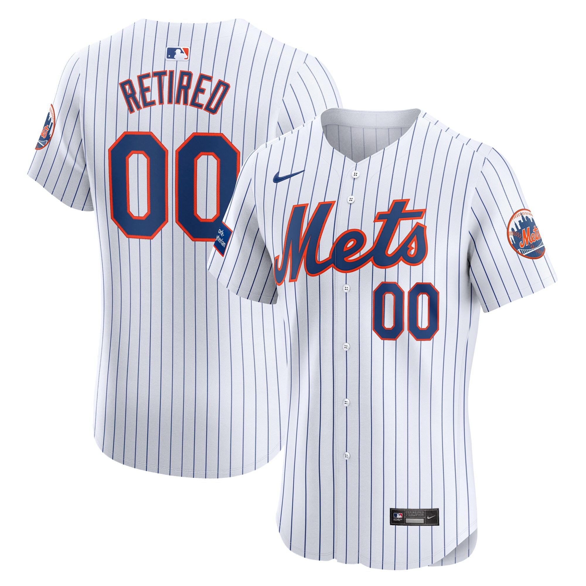 New York Mets Home Elite Pick-a-player Retired Roster Patch Baseball Jersey - White
